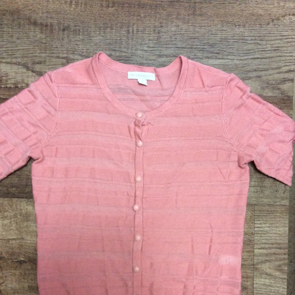 New York and company pink xs cardigan